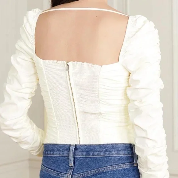 Reformation Joi Ruched Long Sleeve Top NWT - Picture 3 of 7